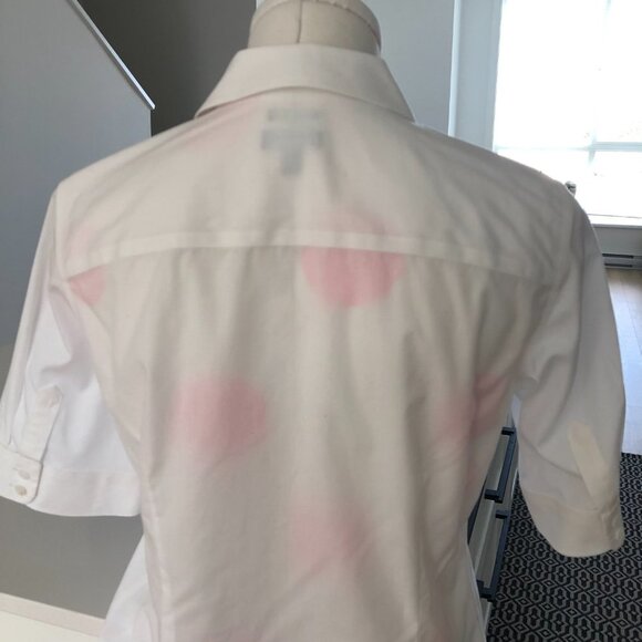 Talbots Button Down Non-Iron Fitted Cotton Shirt White Size 4 - Picture 8 of 12